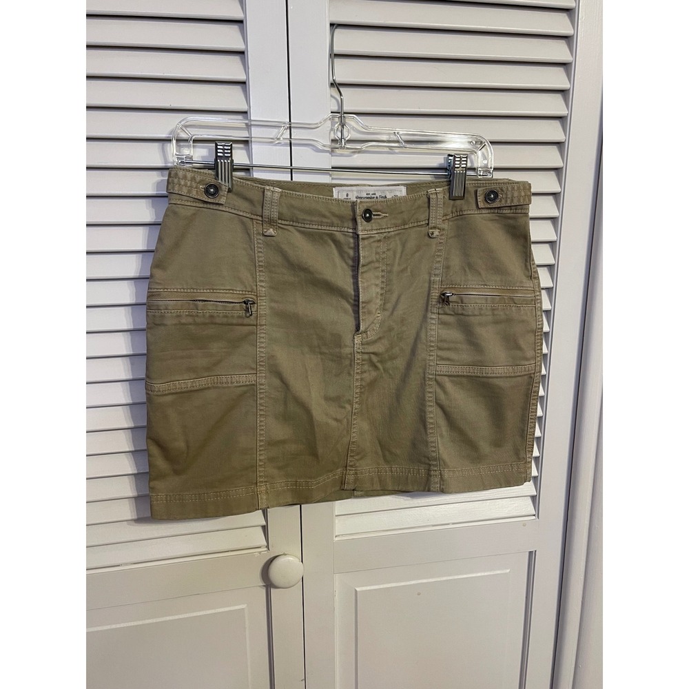 Abercrombie & Fitch Khaki Cargo Mini Skirt Womens Size 8 Utility Y2K